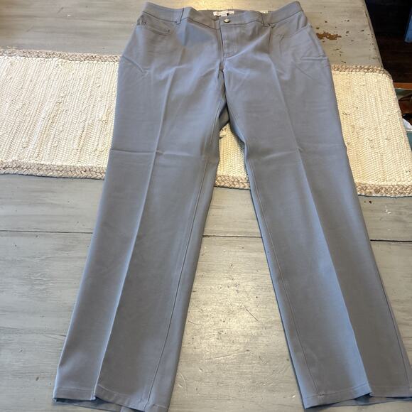 NWT Laura Ashley Gray Straight Leg Flat Front Pants Woman’s Sz 16W - Picture 1 of 7
